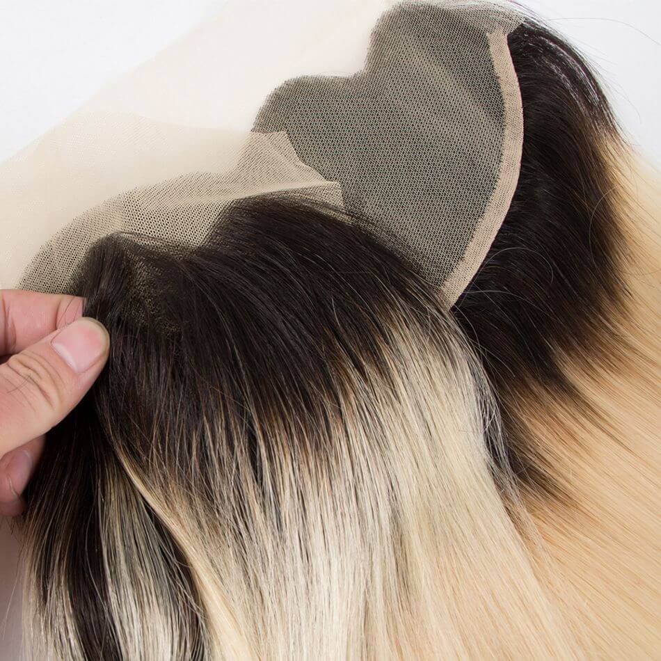 Lace Frontal Color 1b 613 Straight Brazilian Remy Human Hair - Ross Pretty Hair Official