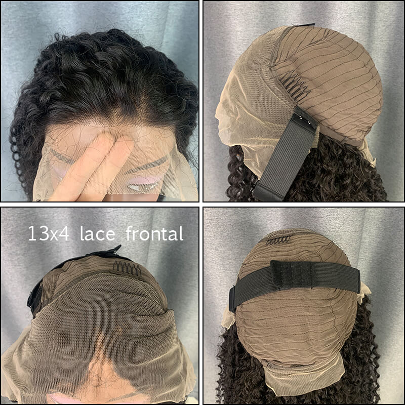 180% Density Jerry Curly 13x4 Lace Frontal Wig Human Hair