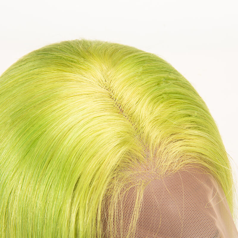 Bob Straight Fluorescence Green Color Hair 13×4 Lace Front Wigs