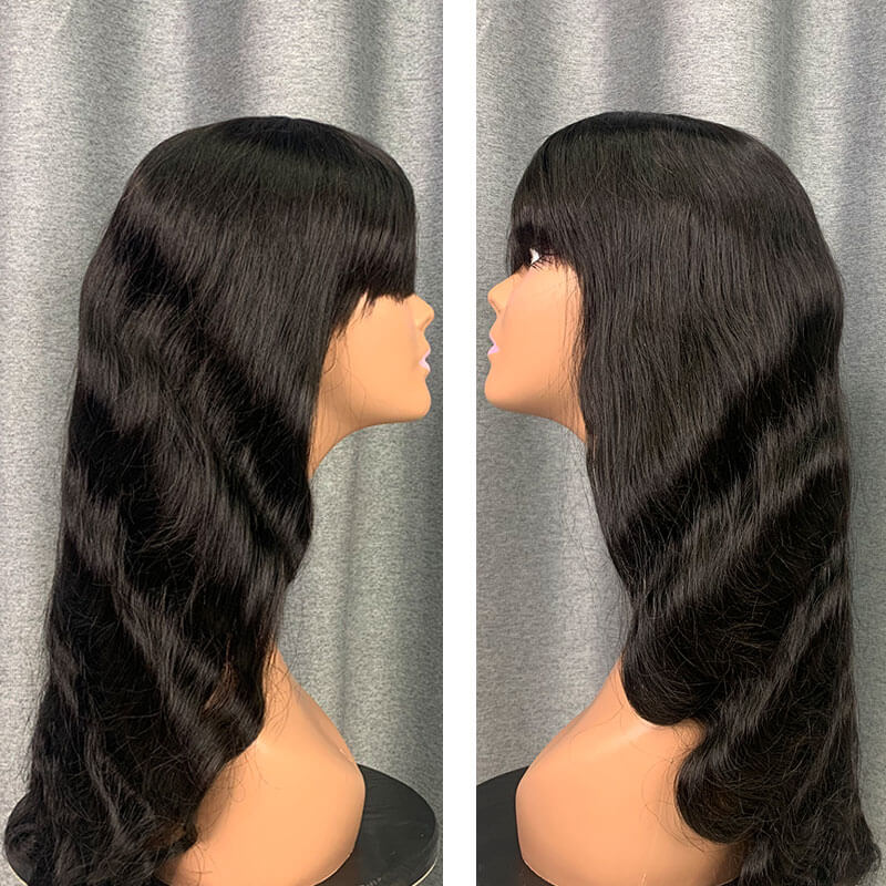 Body Wave Bang Wig 100% Virgin Human Hair