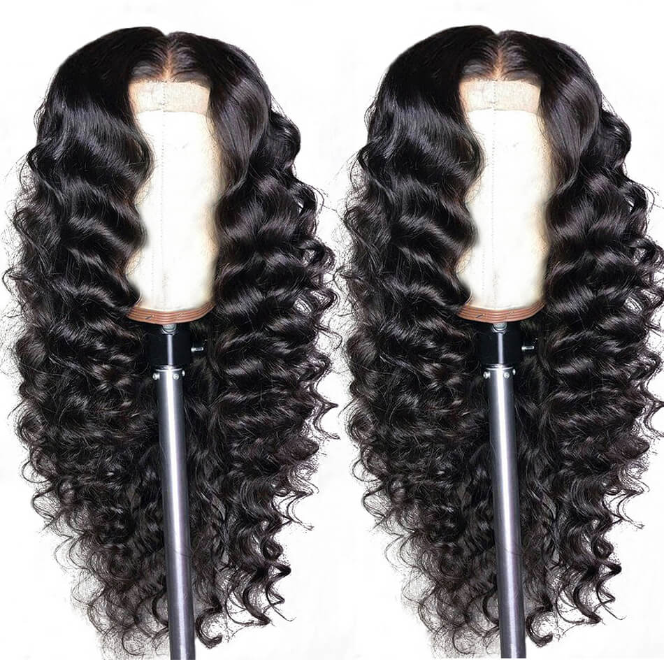 5×5 Lace Closure Wigs Loose Deep Wave Wig