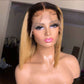 Ombre Honey Blonde Straight Hair 13×4 Lace Bob Wigs