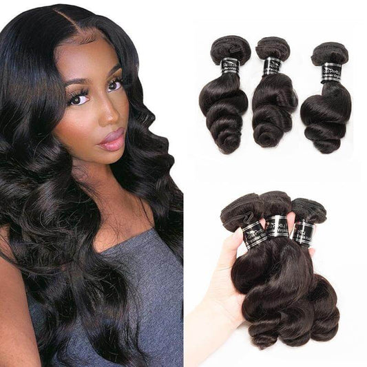 Loose Wave Peruvian Hair 3 Bundles Curly Hair