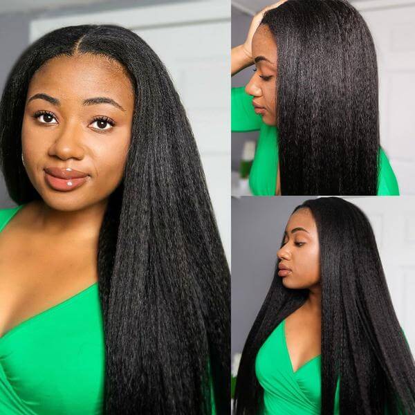 Popular 360 Lace Frontal Wigs Pre Plucked Kinky Straight