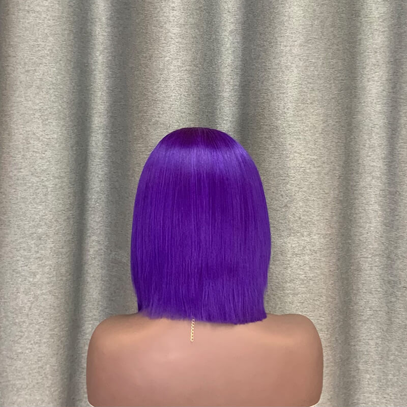 purple wig 13x4 lace front bob wig