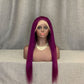 Purple/ Blue/ Green Human Hair Straight 13x4 Lace Front Wig
