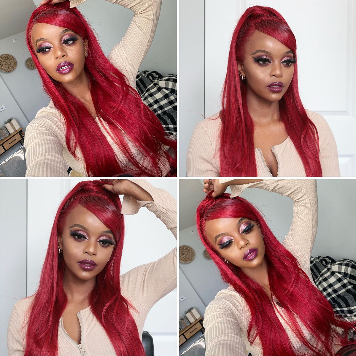 Red 13×6 Lace Front Wig Straight