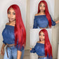 Red 13×6 Lace Front Wig Straight