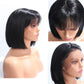 Straight Hair Short Bob Wigs With Bangs 