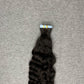 #1b Deep Curly Tape In Human Hair Extensions 20 Pieces/ Pack