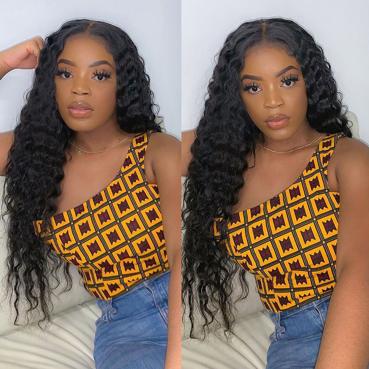 U Part Wigs Brazilian Deep Wave