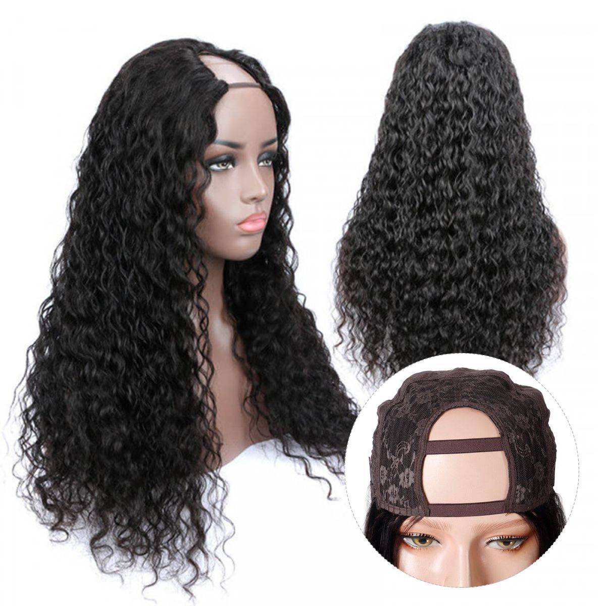 Brazilian U Part Water Wave Wigs