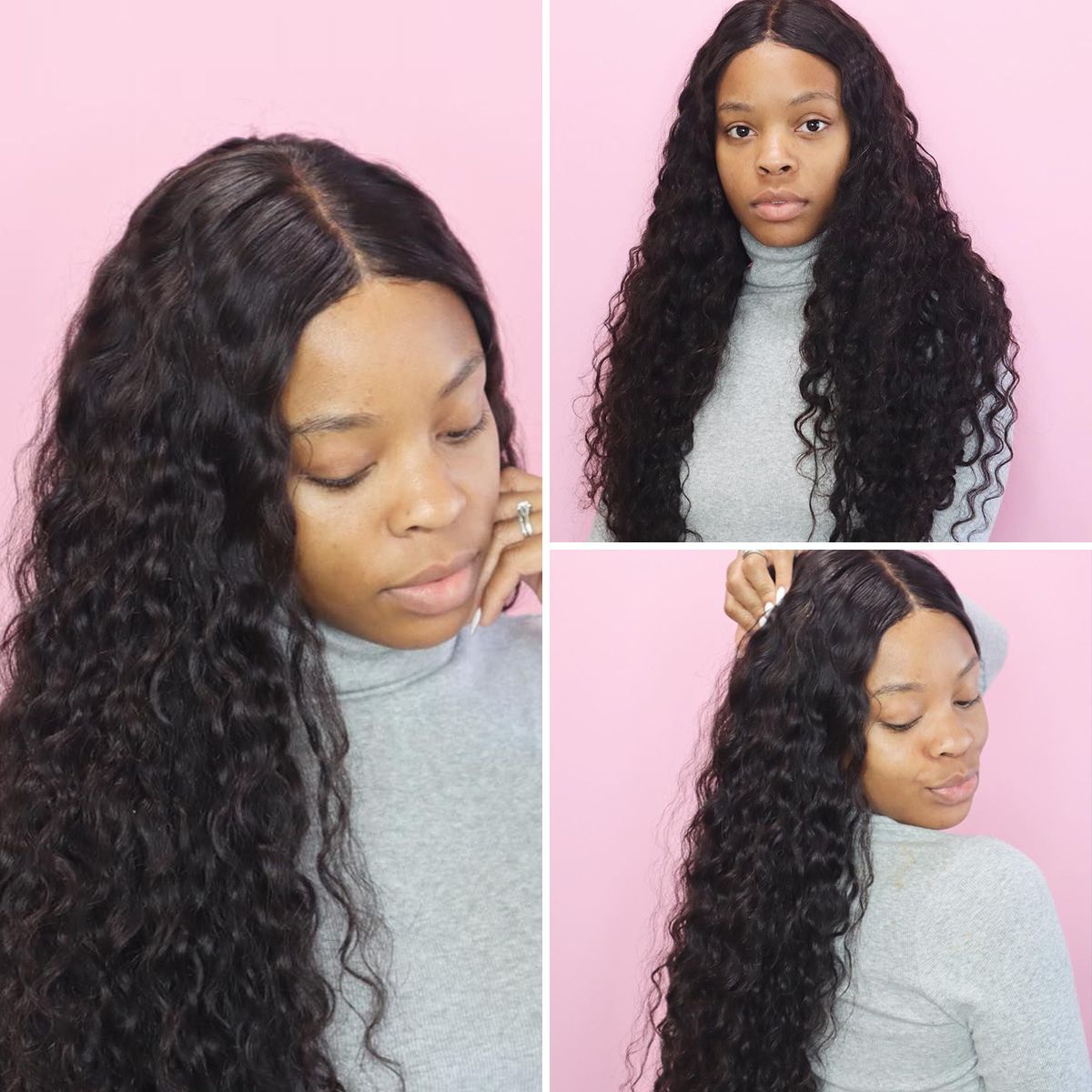 Brazilian U Part Water Wave Wigs