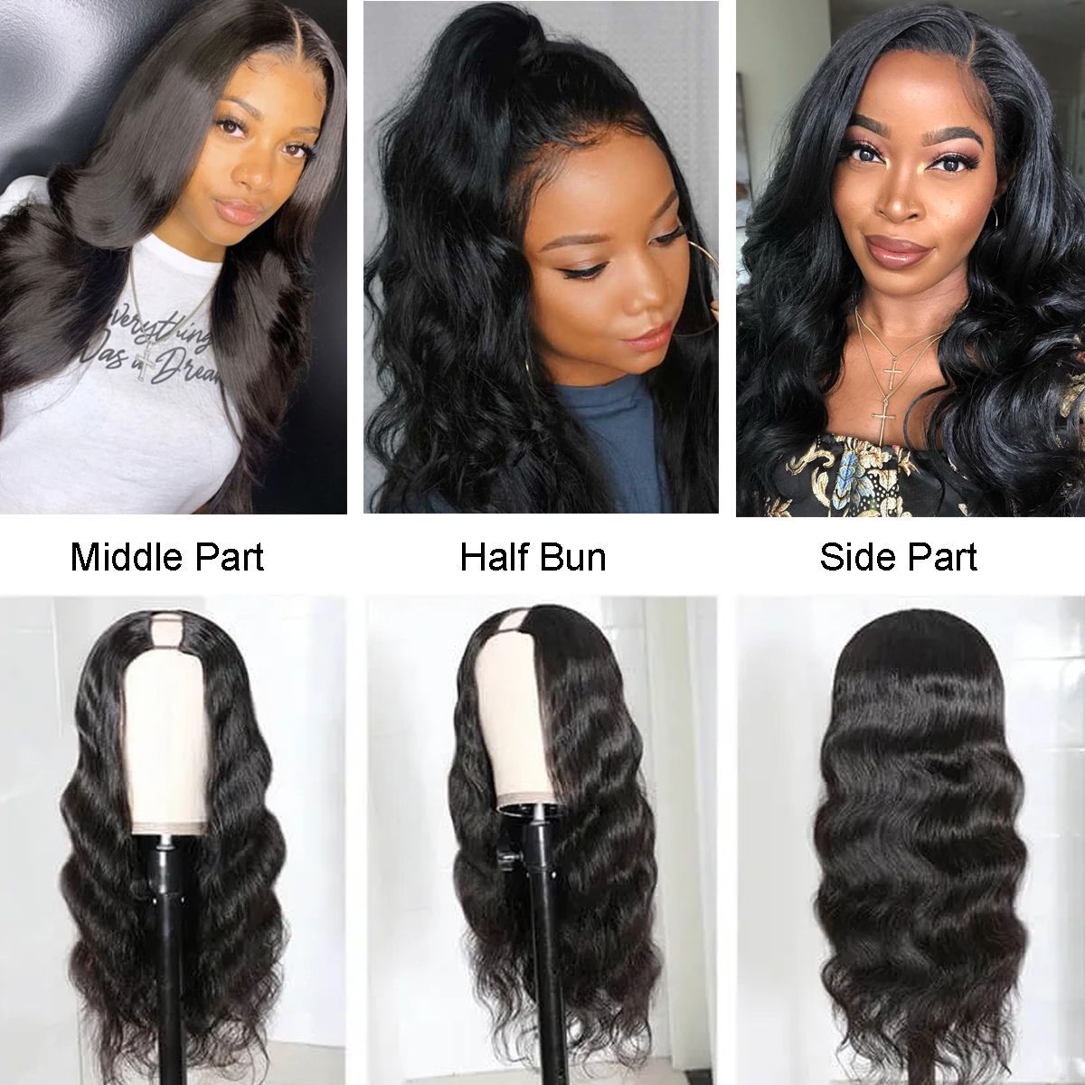 U Part Wigs Body Wave 