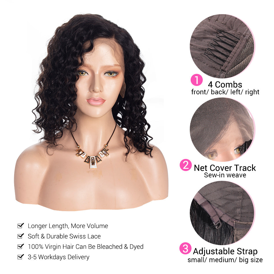 Short Wig Water Wave 13×4 Lace Front Wigs