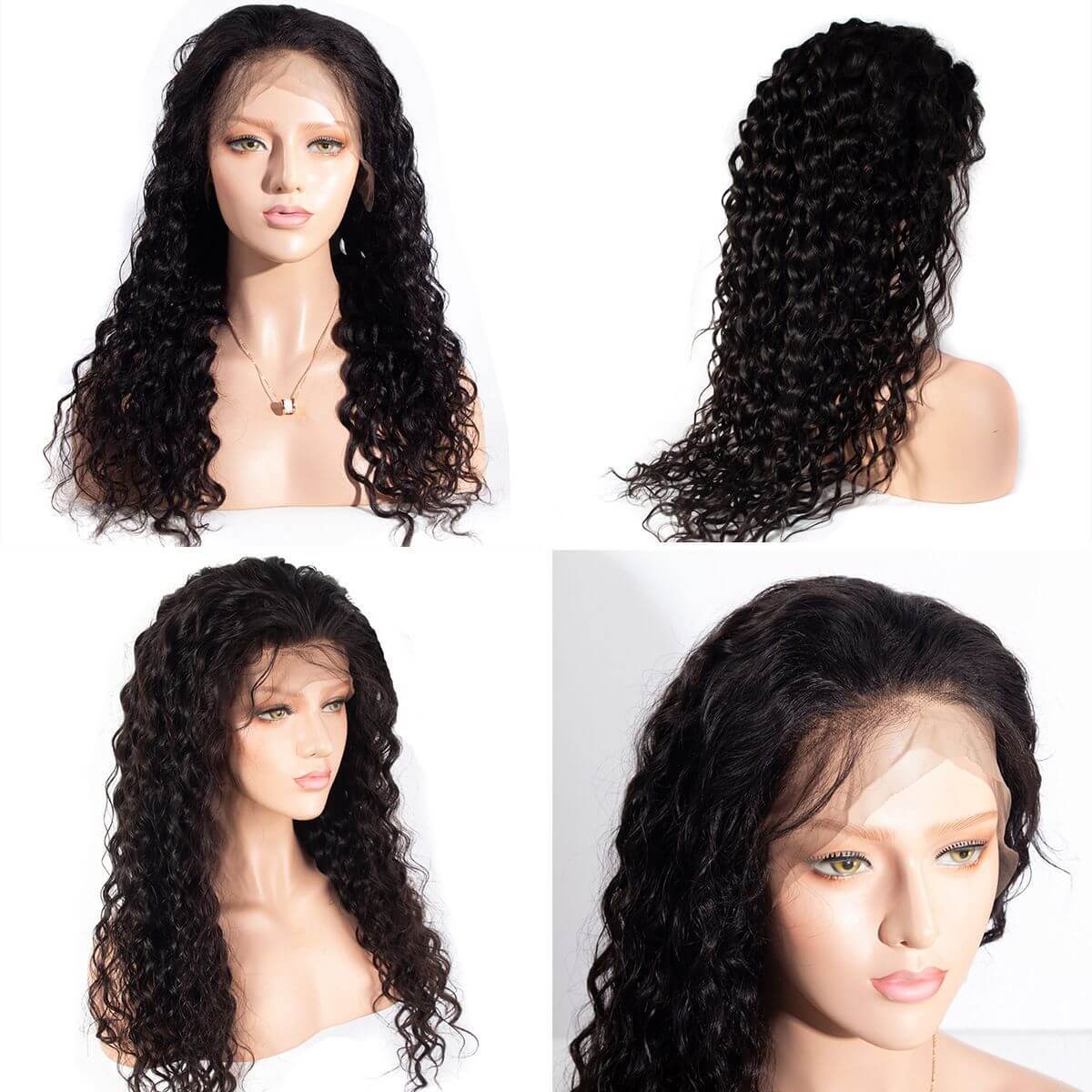 Deep Wave Human Hair Wigs With Baby Hair 360 Lace Frontal Wigs