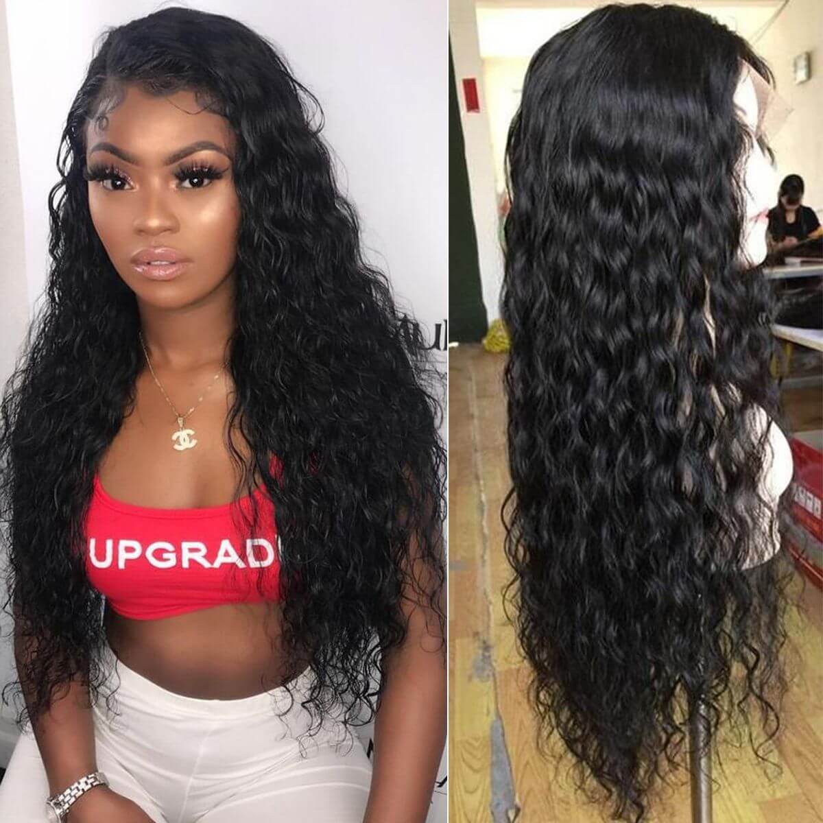 Water Wave 4×4 Lace Closure Wig Human Hair Wigs