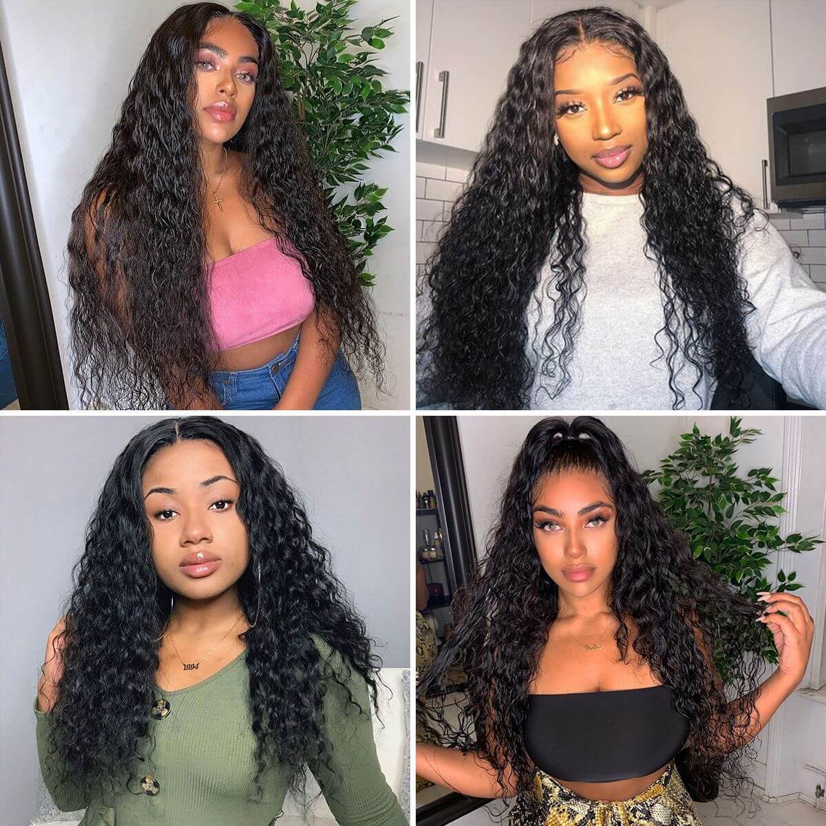 Water Wave 4×4 Lace Closure Wig Human Hair Wigs