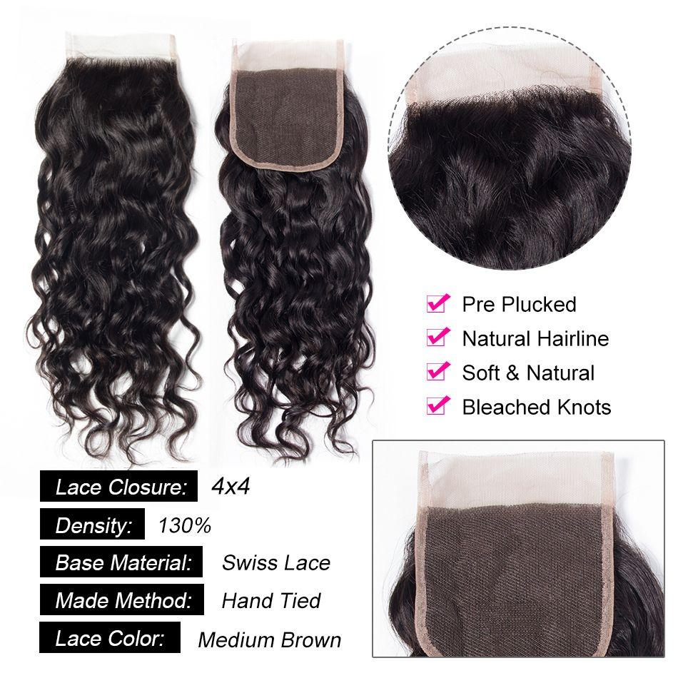 Water Wave Lace Closure Hair Weave Wet And Wavy Closure Extensions - Ross Pretty Hair Official