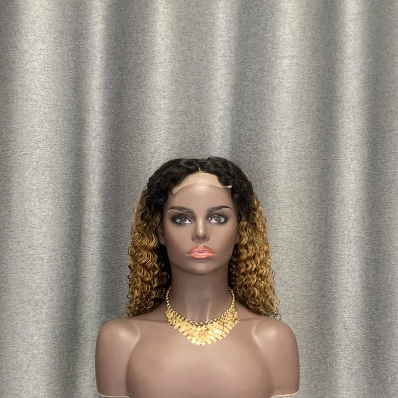 1b/30 Bob Wig Water Wave 4x4 Lace Closure Wig