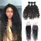 Brazilian Water Wave 3 Bundles With Closure Wet and Wavy Human Hair Bundles